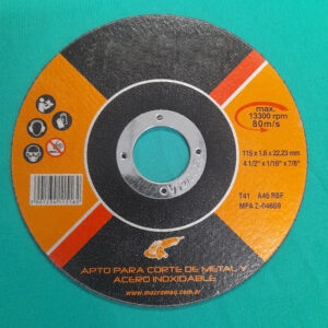 DISCOS DE FIBRA PARA CORTE DE HIERRO DE 115MM X 1.6MM