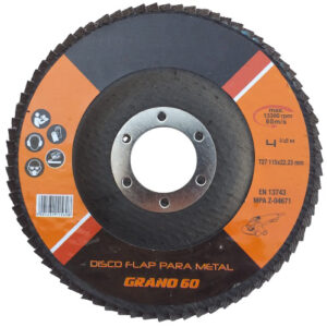 DISCOS FLAPS PARA PULIDOS EN METAL GRANO 60